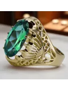 Ring Vintage Jewlery Emerald 14K Yellow gold vrc020y
