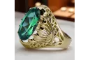 14 Karat Gelbgold Smaragd Ring Vintage Stil vrc020y