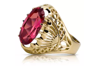Ring Ruby 14K Yellow gold Vintage style vrc020y