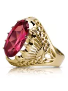 Ring Ruby 14K Yellow gold Vintage style vrc020y