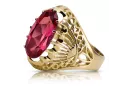 Rubinrot 14 Karat Gelbgold Ring Vintage Stil vrc020y