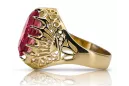Rubinrot 14 Karat Gelbgold Ring Vintage Stil vrc020y