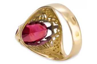 Ring Ruby 14K Yellow gold Vintage style vrc020y