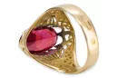 Rubinrot 14 Karat Gelbgold Ring Vintage Stil vrc020y