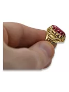 Anneau Style vintage Rubis Or jaune 14 carats vrc020y
