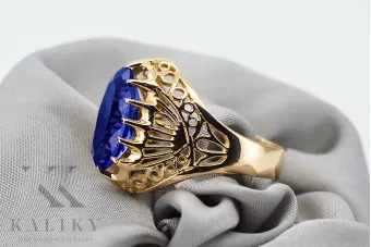 Ring Vintage Handwerk Saphir 14 Karat Gelbgold vrc020y