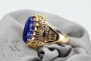 Pierścionek Szafir 14k żółte złoto Styl Vintage vrc020y