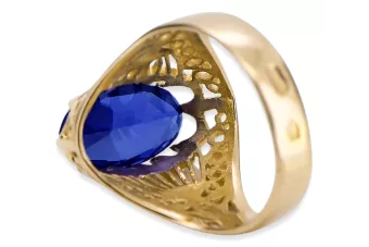 Zafiro Oro amarillo de 14 quilates Anillo Joyería vintage vrc020y