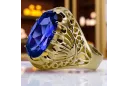 Or jaune 14 carats Saphir Anneau Style vintage vrc020y