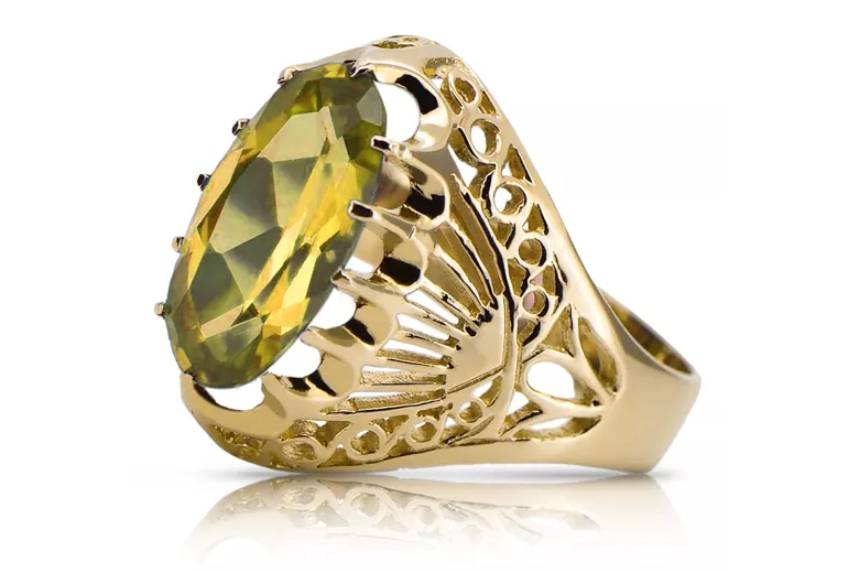 Inel Peridot galben Aur galben 14K Vintage vrc020y