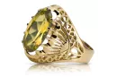 Ring Yellow Peridot 14K Yellow gold Vintage craft vrc020y