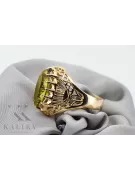 Ring Yellow Peridot 14K Yellow gold Vintage craft vrc020y