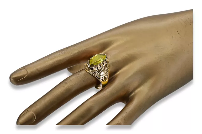 Inel Peridot galben Aur galben 14K Vintage vrc020y