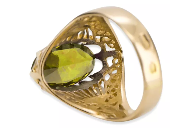 Žltý peridot 14k žlté zlato Vintage vrc020y