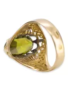 Ring Yellow Peridot 14K Yellow gold Vintage craft vrc020y
