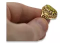 Ring Yellow Peridot 14K Yellow gold Vintage craft vrc020y