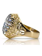 Oro amarillo de 14 quilates Circón Anillo Estilo vintage vrc020y