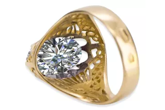Vintage Ring Zirkon 14 Karat Gelbgold vrc020y