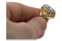 14K Yellow gold Zircon Ring Vintage Jewlery vrc020y