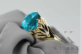 Akvamarín 14k žluté zlato  Vintage style vrc029y