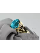 Vintage Inel Acvamarin Aur galben 14K vrc029y