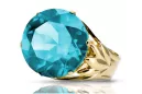 Aquamarine 14K Yellow gold Ring Vintage craft vrc029y