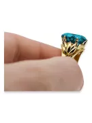 Aquamarine 14K Yellow gold Ring Vintage craft vrc029y