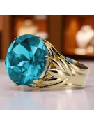 Aquamarine 14K Yellow gold Ring Vintage craft vrc029y