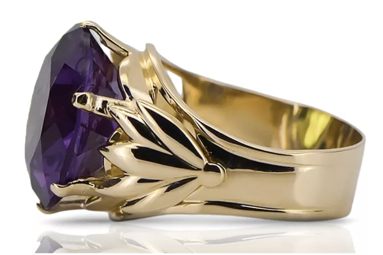 Anillo Alejandrita Oro amarillo de 14 quilates Artesanía vintage vrc029y