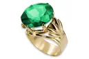 Emerald 14K Yellow gold Ring Vintage style vrc029y