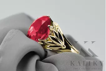 Rubín 14k žluté zlato Vintage craft vrc029y