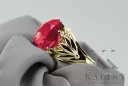 Rubí Oro amarillo de 14 quilates Anillo Artesanía vintage vrc029y