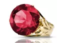 Vintage Schmuck Ring Rubinrot 14 Karat Gelbgold vrc029y