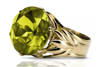 14k žluté zlato Žlutý peridot  Vintage style vrc029y