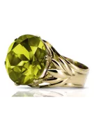 Yellow Peridot 14K Yellow gold Ring Vintage craft vrc029y
