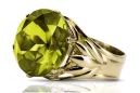 Yellow Peridot 14K Yellow gold Ring Vintage craft vrc029y