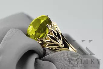 14k žluté zlato Žlutý peridot  Vintage style vrc029y