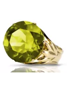 Yellow Peridot 14K Yellow gold Ring Vintage craft vrc029y