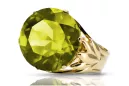 Yellow Peridot 14K Yellow gold Ring Vintage craft vrc029y