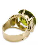 Yellow Peridot 14K Yellow gold Ring Vintage craft vrc029y