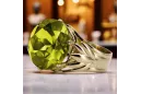 Yellow Peridot 14K Yellow gold Ring Vintage craft vrc029y
