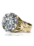 Or jaune 14 carats Zircon Anneau Vintage vrc029y