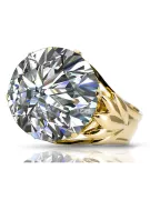 Or jaune 14 carats Zircon Anneau Vintage vrc029y