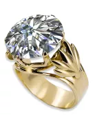 Винтидж крафт Пръстен Циркон 14K жълто злато vrc029y