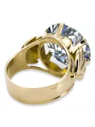 Винтидж крафт Пръстен Циркон 14K жълто злато vrc029y