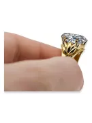 14K Yellow gold Zircon Ring Vintage style vrc029y