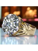 Винтидж крафт Пръстен Циркон 14K жълто злато vrc029y