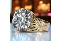 Or jaune 14 carats Zircon Anneau Vintage vrc029y
