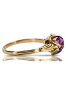 Vintage craft Ring Amethyst 14K Yellow gold vrc023y