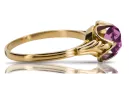 Vintage craft Ring Amethyst 14K Yellow gold vrc023y